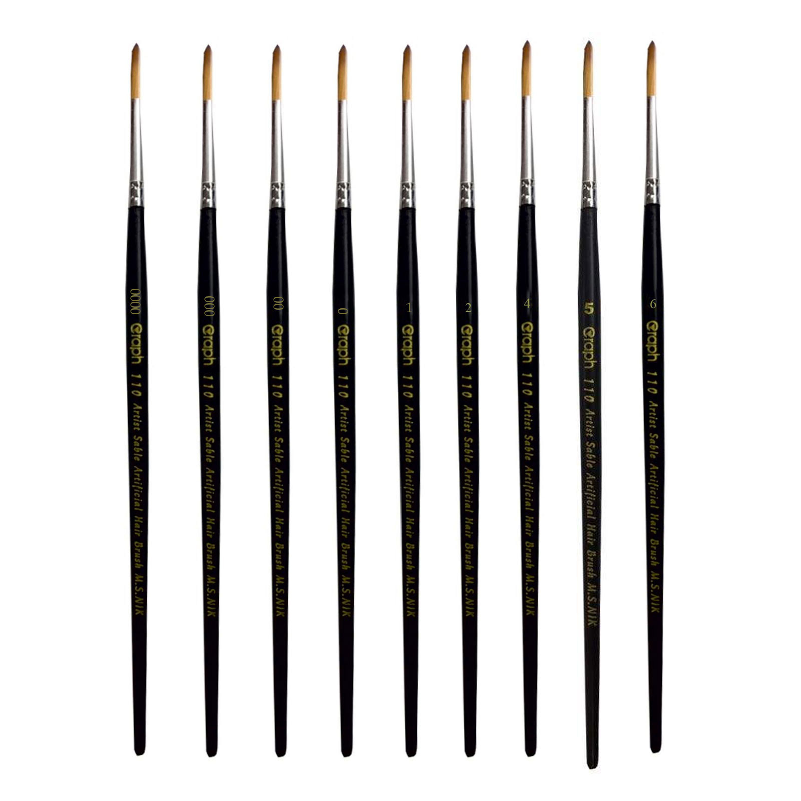 10-Piece Round Bristle Paint Brush Set for Watercolor, Acrylic, & Gouache