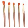5-Piece Filbert Bristle Paint Brush Set for Watercolor, Acrylic, & Gouache