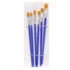 6-Piece Flat Bristle Paint Brush Set for Watercolor, Acrylic, & Gouache