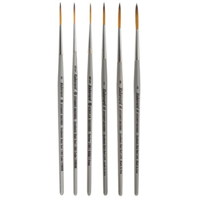 6-Piece Soft Round Bristle Paint Brush Set with Long Handles