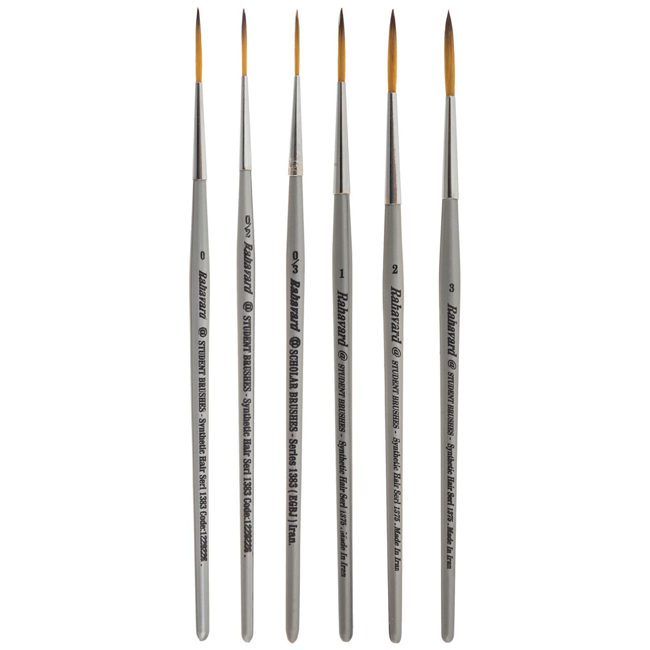 6-Piece Soft Round Bristle Paint Brush Set with Long Handles