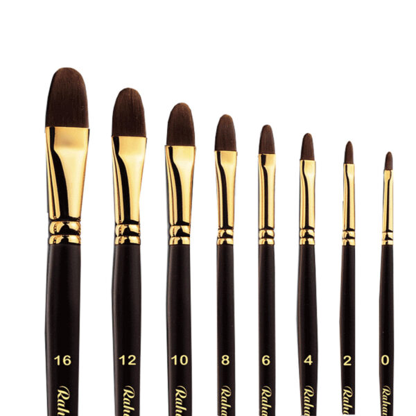 8-Piece Filbert & Cat Tongue Bristle Paint Brush Set with Wooden Handles