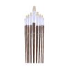 9-Piece Natural Flat Bristle Paint Brush Set with Wooden Handles