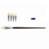 9-Piece Natural Flat Bristle Paint Brush Set with Wooden Handles