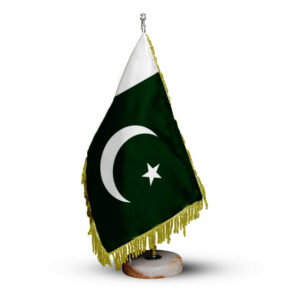 Pakistan Table Flag with Stone Base