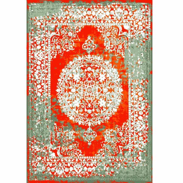 Persian Carpet with Silk Hand-Knotted in Tabriz Lachak Toranj Orange