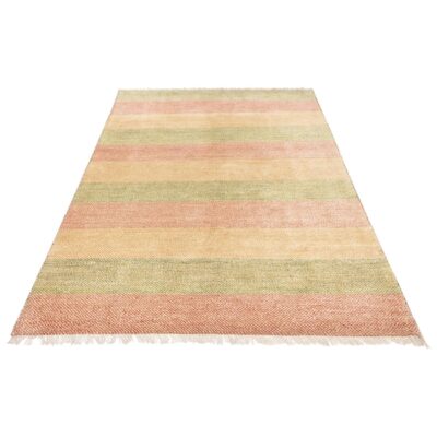 Original Persian Gabbeh Wool Rug Handwoven in Fars Striped