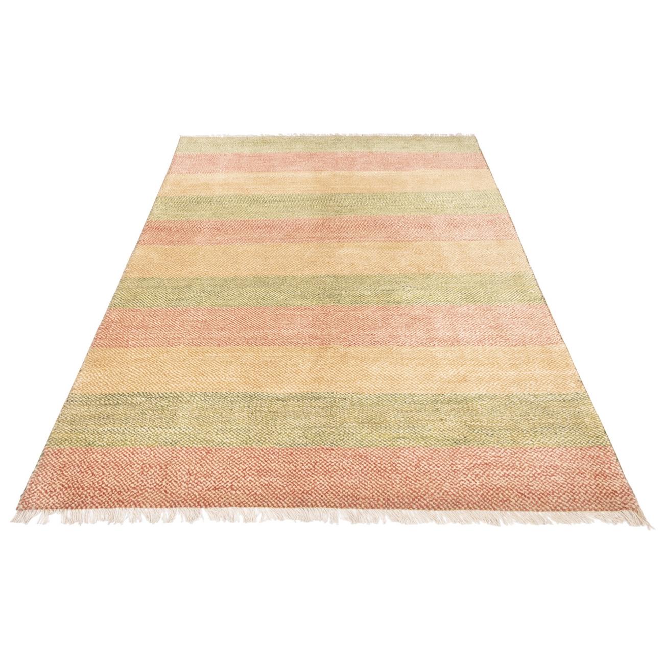 Original Persian Gabbeh Wool Rug Handwoven in Fars Striped