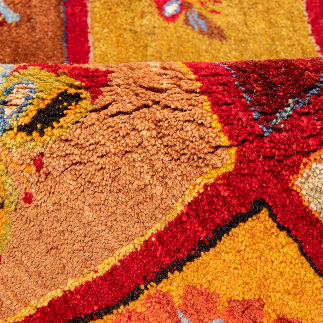 Persian Gabbeh Wool Rug Handwoven in Fars Butterfly & Flower