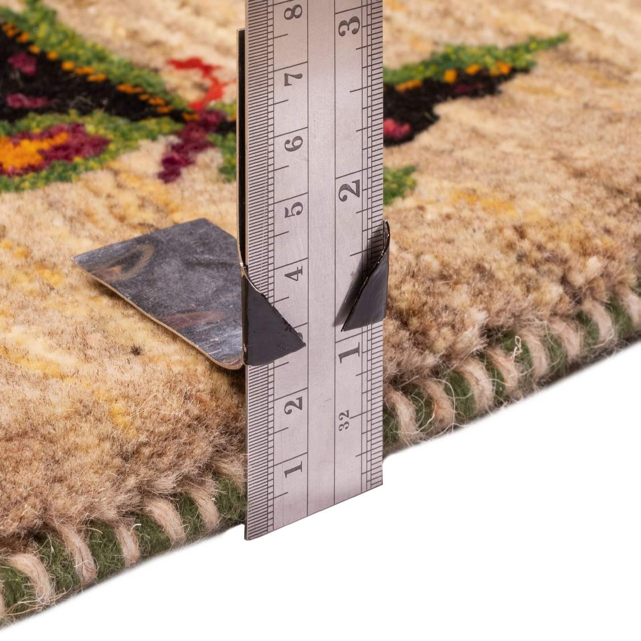 Persian Gabbeh Wool Rug Handwoven in Fars Butterfly Cream