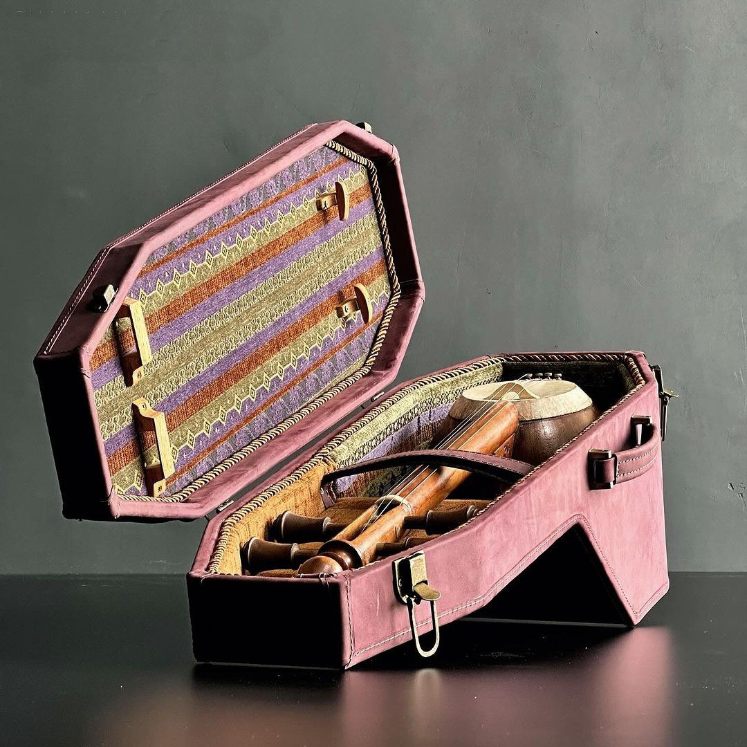 Persian Kamancheh Hard Case Luxurious Handmade from Wood & Leather