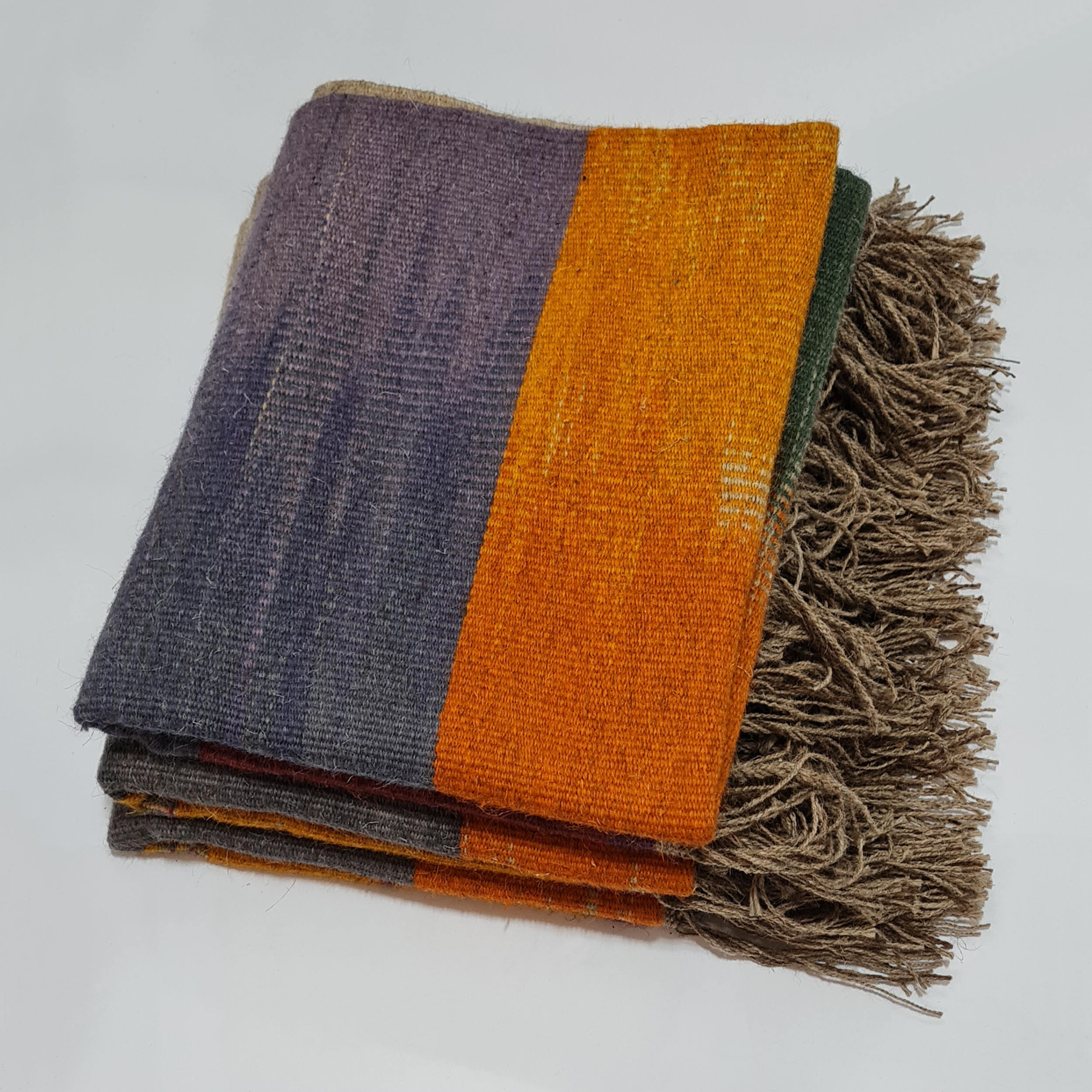 Persian Wool Kilim Rug Handwoven in Lorestan Striped Orange