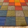 Persian Wool Kilim Rug Genuine Handwoven Checkered Red