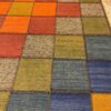 Persian Wool Kilim Rug Genuine Handwoven Checkered Red