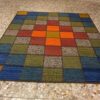 Persian Wool Kilim Rug Genuine Handwoven Checkered Red