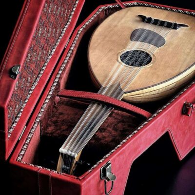 Persian Oud Hard Case Luxurious Handmade with Natural Leather Covering