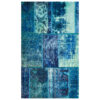 Persian Hand-Knotted Patchwork Carpet Blue