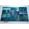 Persian Hand-Knotted Patchwork Carpet Blue