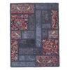 Vintage Persian Hand-Knotted Patchwork Carpet Navy Blue