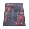 Vintage Persian Hand-Knotted Patchwork Carpet Navy Blue
