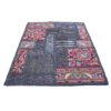 Vintage Persian Hand-Knotted Patchwork Carpet Navy Blue
