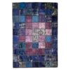 Persian Hand-Knotted Patchwork Carpet Navy Blue