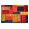 Vintage Persian Hand-Knotted Patchwork Carpet Geometric