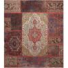 Vintage Persian Hand-Knotted Patchwork Carpet Toranj Red