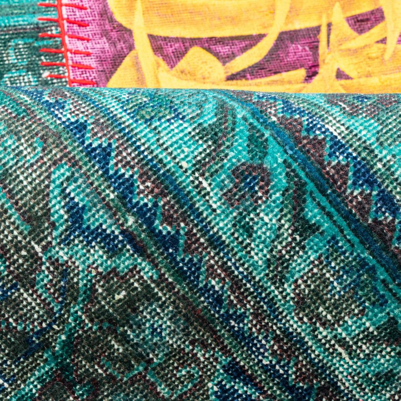 Persian Hand-Knotted Patchwork Carpet Calligraphy - ShopiPersia