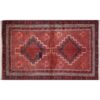 Vintage Persian Hand-Knotted Patchwork Carpet Tribal Red