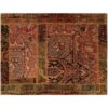 Vintage Persian Hand-Knotted Patchwork Carpet Brick Red