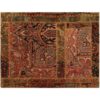 Vintage Persian Hand-Knotted Patchwork Carpet Brick Red