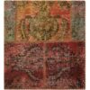 Vintage Persian Hand-Knotted Patchwork Carpet Red