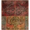 Vintage Persian Hand-Knotted Patchwork Carpet Red
