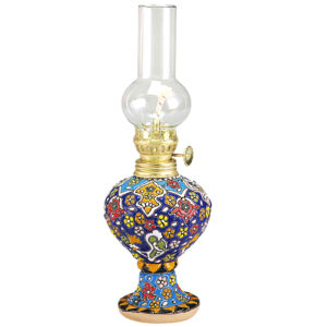 Persian Pottery Kerosene Lamp Model Minakari