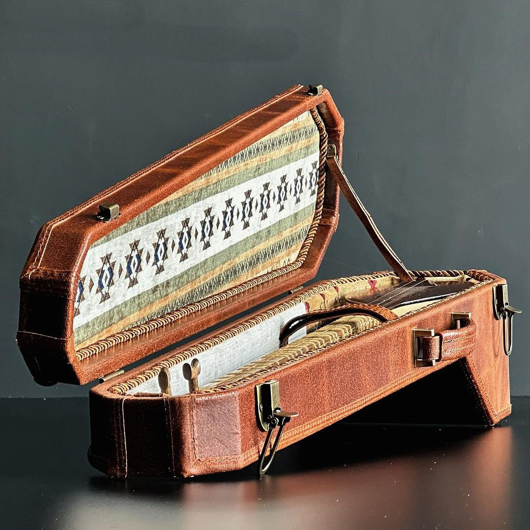 Persian Setar Hard Case Luxurious Handmade from Fir Wood & Leather