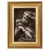 Hand-Knotted Persian Pictorial Rug from Tabriz Depicting Girl & Cat