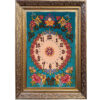 Hand-Knotted Persian Pictorial Rug from Tabriz Depicting Clock