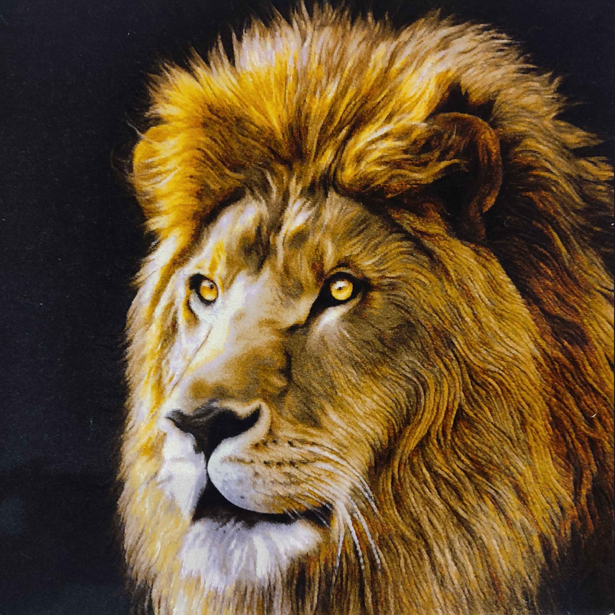 Hand-Knotted Persian Pictorial Rug from Tabriz Depicting Black Lion