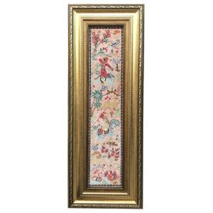 Persian Silk Carpet Wall Art Hand-Kontted Hunting Scene in Ghom