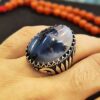 Persian Dendritic Agate Shajar Silver Ring for Men Fatima