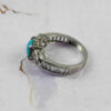 Persian Neyshabur Turquoise Silver Ring Handcrafted for Women Hanieh
