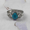 Persian Neyshabur Turquoise Silver Ring Handcrafted for Women Hanieh