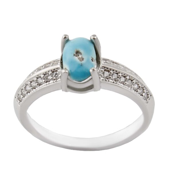 Persian Silver Ring for Women with Nishapur Turquoise