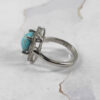 Persian Neyshabur Turquoise Silver Ring Handcrafted for Women Square