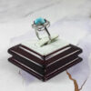 Persian Neyshabur Turquoise Silver Ring Handcrafted for Women Square