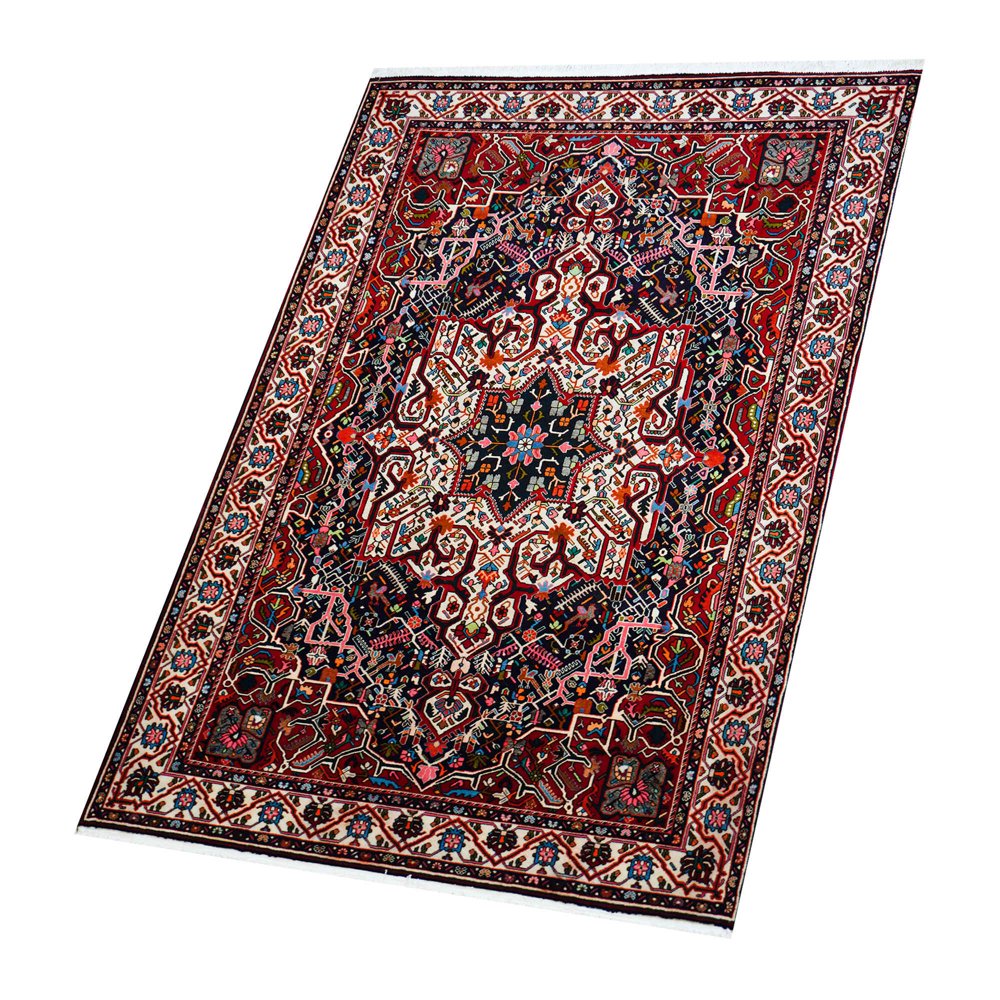 Persian Wool Carpet Hand-Knotted in Chaharmahal & Bakhtiari Heriz