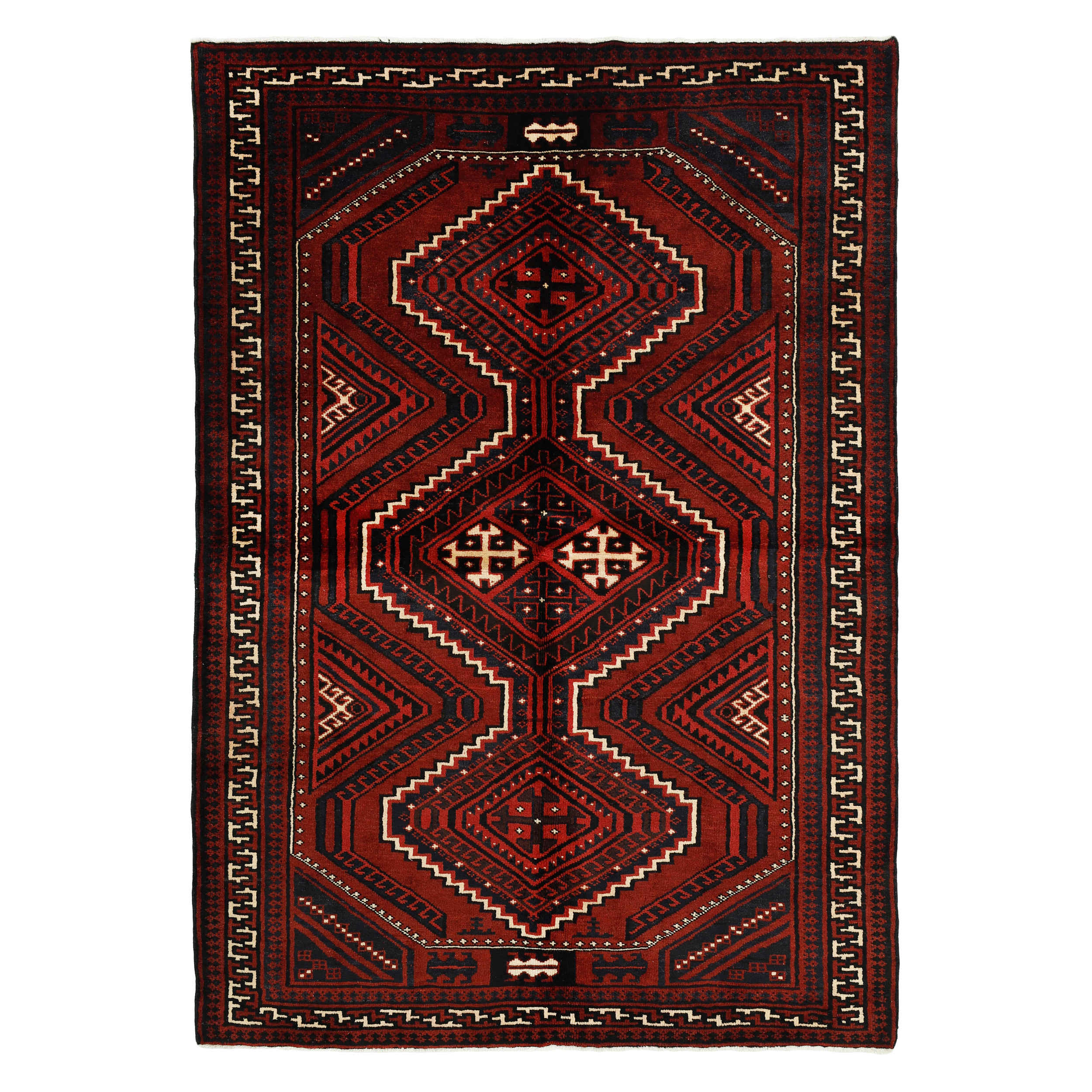 Persian Wool Carpet Hand-Knotted in Chaharmahal & Bakhtiari Iliati Red
