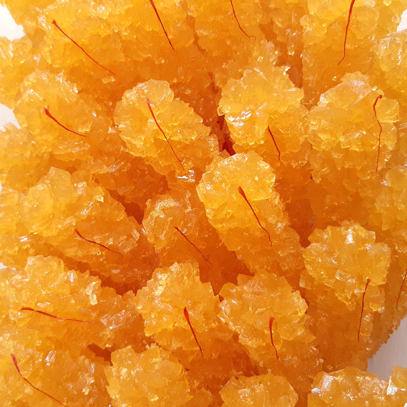 Nabat – Persian Saffron-Flavored Hard Rock Candy on Stick – 500 gr, 25 Pcs