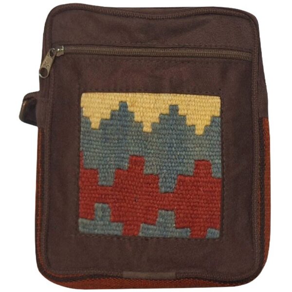 Handcrafted Crossbody Shoulder Bag with Kilim Geometric Design